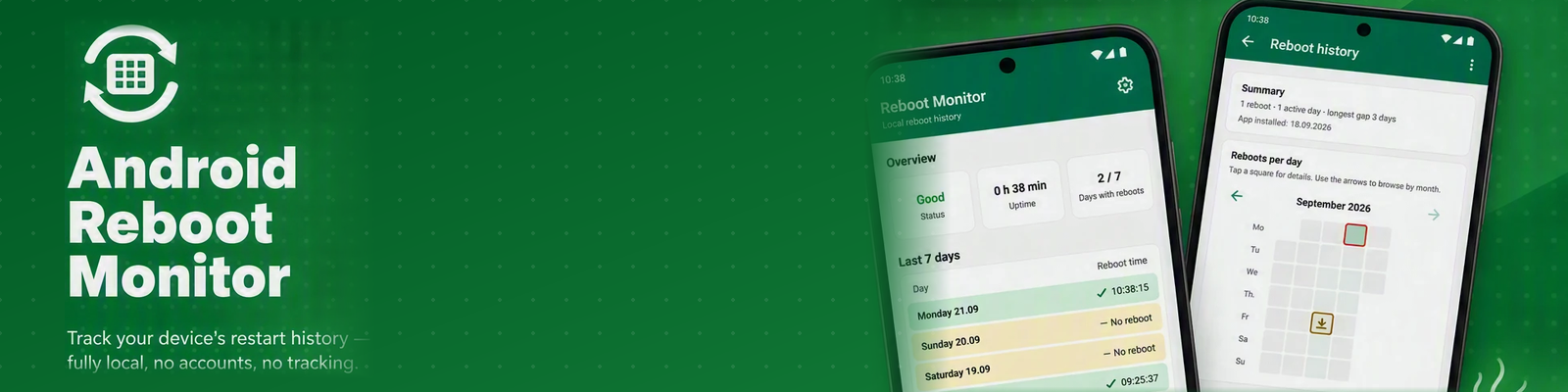 RebootMonitor for Android – track uptime, reboot history and device stability